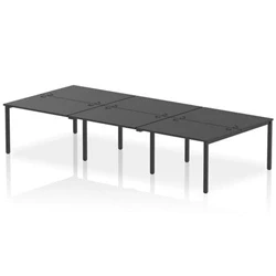 Image of Impulse Bench B2B 6 Person 1200 Black Frame Office Desk