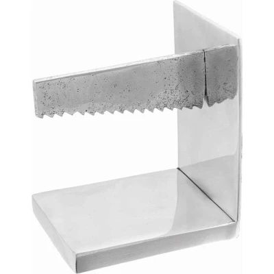 Image of vidaXL Bookends 2 pcs Silver 11x14x17,5 cm Aluminium Saw