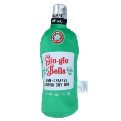 Image of AB Tools Dog Christmas Gin gle Bells Festive Squeaky Plush Play Toy Xmas Present