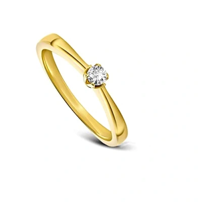 Image of Miore diamond solitaire 6 prong engagement ring in 9 kt 375 yellow gold with brilliant cut of 0.09 ct