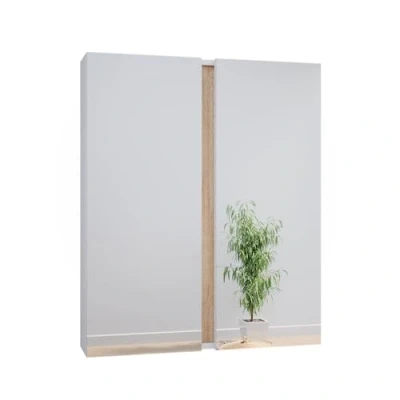 Image of Vicco Bathroom mirror cabinet Gloria, White/Sonoma, 70.4 x 84 cm with 2 doors