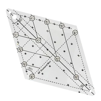 Image of 60 Degree Diamond Ruler Quilting Template Free Templates Patchwork Shape Transparent Sewing Cutting Craft DIY Tools (M)