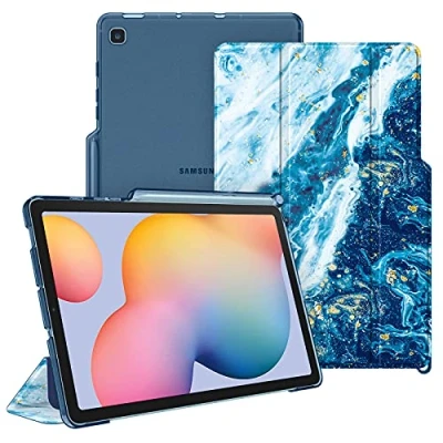 Image of FINTIE SlimShell Case for Samsung Galaxy Tab S6 Lite 10.4 Inch 2024/2022/ 2020, Lightweight Stand Translucent Frosted Back Cover with S Pen Holder, Auto Wake/Sleep, Sandy Wave