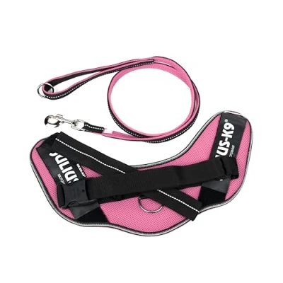 Image of IDC Powair Bundle Harness, Size: XL/2, Pink + Leash, 1,2 m with Handle and Large Carabiner,