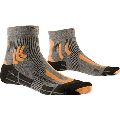Image of X Socks Trek Retina Low Cut Outdoor Trekking Hiking Walking Men Women Suede Melange/X Orange/Black, 35/38