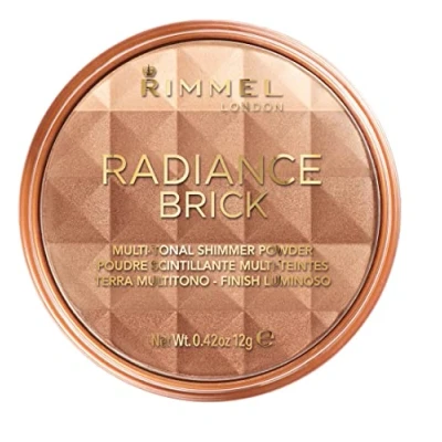 Image of Rimmel London Radiance Shimmer Brick Pressed Bronzer, Light As Air Contouring Formula, 001 Light, 12 g