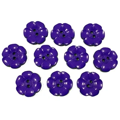 Image of Large Daisy Flower Feature Buttons 38mm Pack of 10 (Purple)