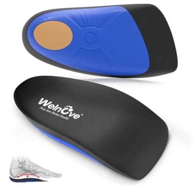 Image of Heel Cushions Inserts for Pain Relief Welnove Arch Support Insoles Plantar Fasciitis Relief, Achilles Tendon, Cups Most Shoes, Spur, Large, Women&#039;s 7.5 10.5, Men&#039;s 8 11