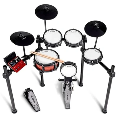 Image of Alesis Nitro Pro Electric Drum Kit with Dual Zone Quiet Mesh Pads, 500+ Authentic BFD Sounds, Bluetooth, Drumeo, USB MIDI, Double Kick compatible