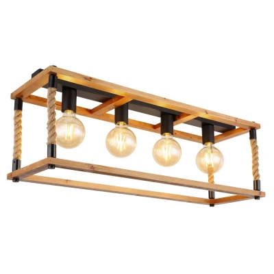 Image of Vernon Ceiling Spotlight Bar Black 4x E27