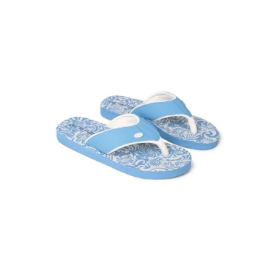 Image of Animal Swish Womens AOP Flip Flops Slip on, Lightweight Sandals with Soft padded upper straps For Autumn, Winter, Beach &amp; Outdoors Pale Blue Adult Shoe Size 7