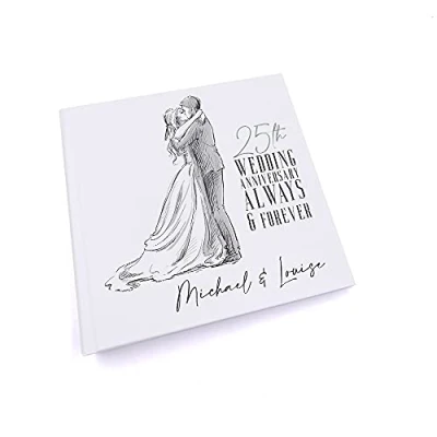 Image of ukgiftstoreonline Personalised 25th Wedding Anniversary Photo album Gift