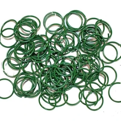 Image of ANGIX 100 Plastic Coated Green Garden Plants Rings Soft And Flexible Wire For Securing Gardening Plant Support Clips Tie Up &amp; Stems