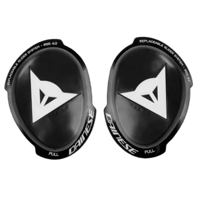 Image of Dainese Knee Slider Rss 4.0 Full Kit, Protector for Motorcycles, Men and Women, Black/White