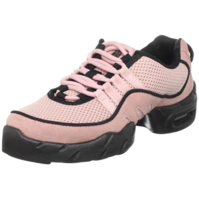 Image of Bloch Dance Women&#039;s Boost DRT Suede and Mesh Split Sole Sneaker, Pink, 1 UK