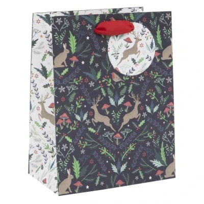 Image of Glick Luxury Gift Bag Medium Enchanted Midnight Christmas Wrapping, Dark Blue