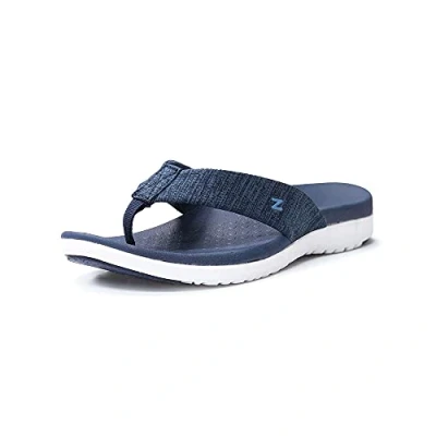 Image of FootActive Zullaz &#039;ACTIVE&#039; Orthotic Arch Support Flip Flops NAVY UK 4 / EU 37