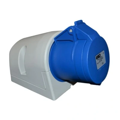 Image of Garo UI232 6S + RU 32A 3 Poles IEC CEE Socket 2PE IP44 Blue Connector Wall Surface 220V 230V 240V 32 Amp