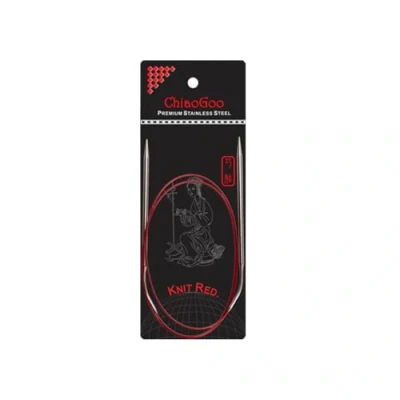 Image of ChiaoGoo Circular Knitting Needle, Silver, Red, One Size