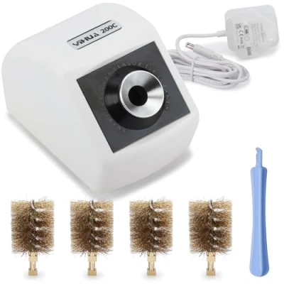 Image of YIHUA 200C Motorized Soldering Iron Tips Cleaner with Infra red Sensor, 6 Brass Wool Brushes, 12V Power Adapter, and Pry Bar Compact Cleaner(UK Plug)