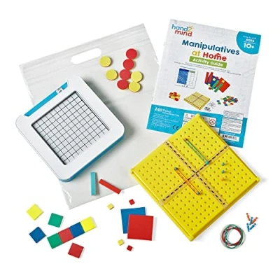 Image of Learning Resources Take Home Maths Manipulatives Kit for Kids Ages 11 13 with Algebra Tiles, Build A Grid, Two Colour Counters, Tiles and Coordinate Pegboard (Single Kit)