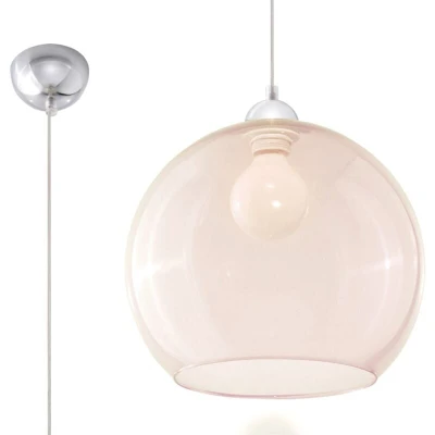 Image of Ball 1 Light Glass Dome Ceiling Pendant Champagne, Chrome, E27