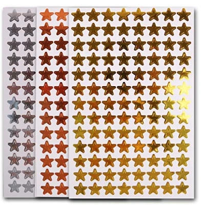 Image of 600+ Star Stickers Golden, Silver &amp; Rose Gold Colour