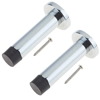 Image of Door Stop Projection Wall or Skirting Mounted Polished Chrome Pack of 2