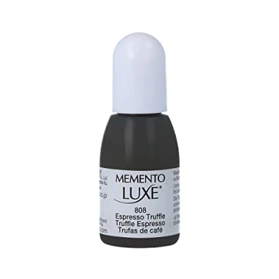 Image of Tsukineko Inker Stamp Ink 15 ml Brown, Espresso Truffle Accessories Reinker for Memento Luxe Pads, 15ml