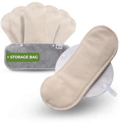 Image of Reusable Panty Liners for Women Thin; 7 pack (Small) Organic Cotton Cloth MADE IN EU; Eco Teens; Daily Washable Pantyliners Vaginal Discharge, NOT Period