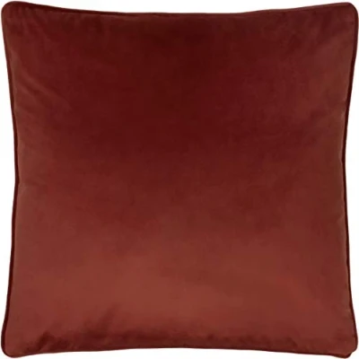 Image of Evans Lichfield Opulence Soft Velvet Piped Feather Filled Cushion Orange One Size