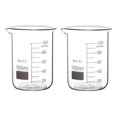 Image of Rocwing Boro 3.3 Glass Graduated Measuring Beaker for Lab or Kitchen (2x100ml)