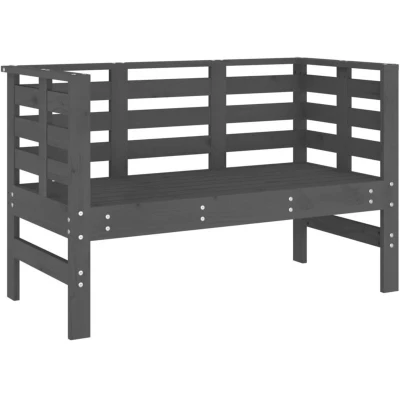 Image of vidaXL Garden Bench Grey 111.5x53x71 cm Solid Wood Pine