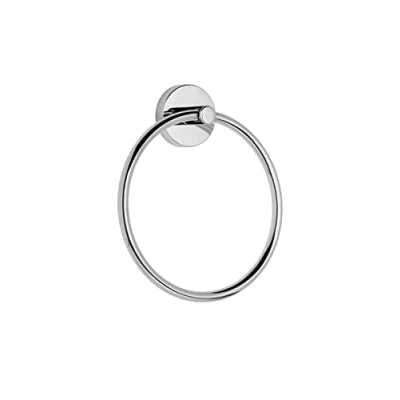 Image of Croydex QM741541 Flexi Fix Romsey Towel Ring with Zinc Alloy Construction, Chrome, 4.3x18.5x16.5 cm, Silver