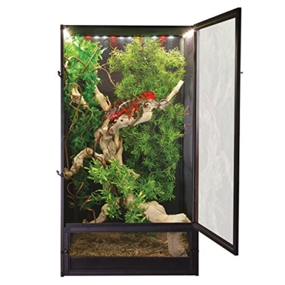 Image of Zoo Med ReptiBreeze LED Deluxe Open Air Aluminum Screen Habitat, Medium 16 L x W 30 H