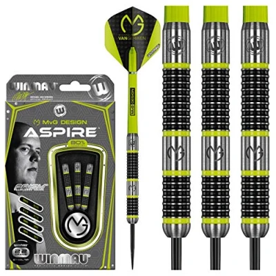Image of WINMAU Michael van Gerwen MvG Aspire Tungsten Steeltip Darts Set 22g with Prism Flights and Nylon Shafts (Stems)