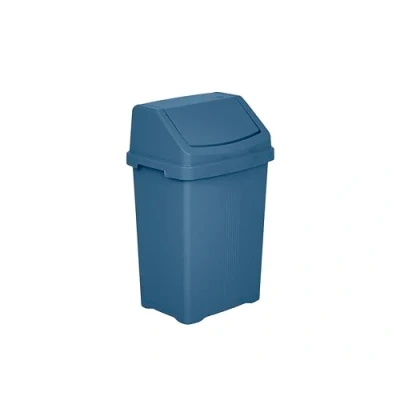 Image of M1SS 25L Litre Plastic Swing Bin Waste Recycle Dustbins Kitchen, Bathroom Rubbish Trash Refused Bins (Navy Blue)