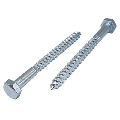 Image of (Pack of 20 pcs) DIN 571 Zinc Plated Steel Hexagon Wood Screws M8 x 110 mm, Hex Screw, Lag Bolts, Head, Coach (20, mm)