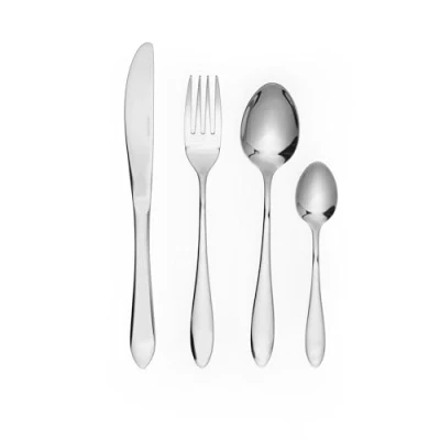 Image of Salter COMBO 8754 Harrogate Cutlery Set 48 Piece 18/0 Stainless Steel, Table Utensils for 12 Place Settings, Dishwasher Safe, Forks/Knives/Spoons/Teaspoons Included in Set, 25 Year Guarantee