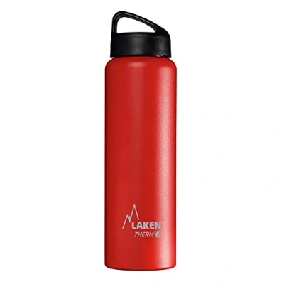 Image of LAKEN Classic 18/8 Stainless Steel Thermal Bottle, Vacuum Insulation with Double Wall and Wide Mouth, Red, 1000 ml
