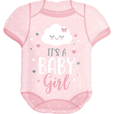 Image of Amscan 4191301 S/Shape: Baby Girl Onesie