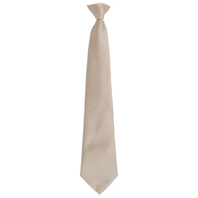 Image of Premier Unisex Adult Colours Fashion Plain Clip On Tie (Khaki) One Size