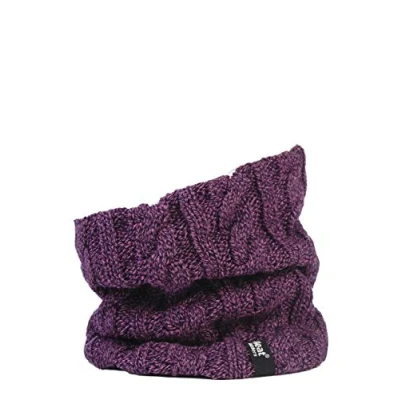 Image of Heat Holders Women&#039;s 1 Pack 3.5 Tog Heatweaver Yarn Neck Warmer One Size Purple