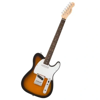 Image of Squier by Fender Debut Collection Telecaster Electric Guitar, Laurel Fingerboard, White Pickguard, 2 Colour Sunburst