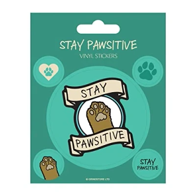 Image of Grindstore Stay Pawsitive Vinyl Sticker Set Pack