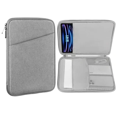 Image of MoKo 12.9 inch Tablet Sleeve Bag, Compatible with 13 New iPad Pro M4 &amp; Air M2 2024, M2&amp;M1, Galaxy Tab S8+/S9+ 12.4&quot;, Waterproof Bag Carrying Case Pocket, Light Gray