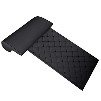Image of GYMNLJY Car Seat Cushion with Comfort Leg Support Pillow, Rest Extended Leather For Long distance Driving Cars Buses Trains Office Home,Black1