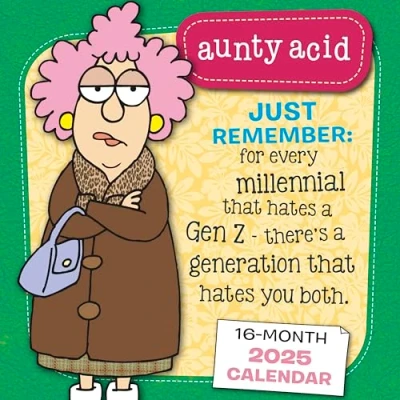 Image of Aunty Acid 2025 Wall Calendar, 16 Month Humor &amp; Comic 12&quot; x
