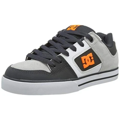 Image of DC Shoes Men&#039;s Pure Low Top Sneakers, (Dark Grey/Orange Go0), 8.5 UK