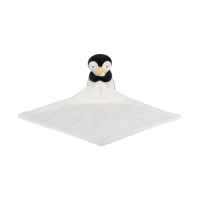 Image of Apricot Lamb Stuffed Animals Security Blanket Black Penguin Infant Nursery Character Snuggler Plush(Black Penguin, 14 Inches)